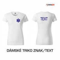 DÁMSKÉ triko MODRÁ HVĚZDA ŽIVOTA + TEXT