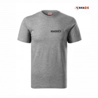 HASIČI TRIKO 160g. TMAVÝ šedý MELÍR , ČERNÝ TISK   Velikost S - 5XL