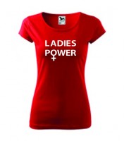 Triko s potiskem LADIES POWER červené