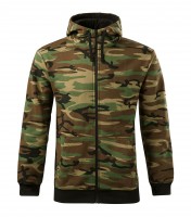 Mikina Zipper CAMO pánská hnědá