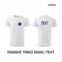 PÁNSKÉ triko MODRÁ HVĚZDA ŽIVOTA + TEXT