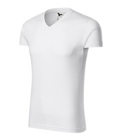 Triko Slim Fit V - Neck bílé