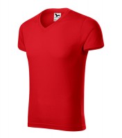 Triko Slim Fit V - Neck červené