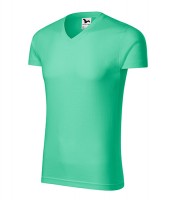 Triko Slim Fit V - Neck mátové