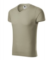 Triko Slim Fit V - Neck světlá khaki